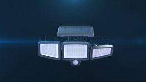 Outdoor Solar Light 3-head Motion Sensor Light IP65 Waterproof 270° Wide Angle Wall Light
