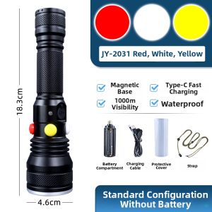 JUJINGYANG | Waterproof Charging Super Bright Three-color Signal Flashlight
