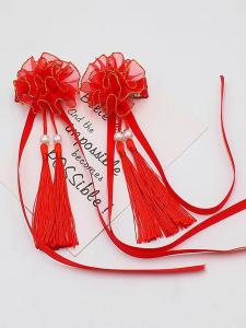 Princess Style Childrens New Year Hair Accessories Ball Tassel Hair Clips Traditional Chinese Costume Girls Fashion Accessories