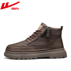 Casual Mens Martin Boots High Top Zipper Motorcycle Workwear Boots Short Tube Ultra Leather Fabric Inner Material round Toe