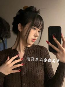 High-End Luxury White Enhancing Handmade Nail Wear Red Blood Bull Pure Color Maternity Bridal Detachable Nail Art