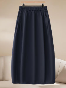 MEITESIJIAONU | Dark Navy Flower Bud A-Line Skirt