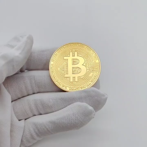 Đồng Tiền Xu May Mắn Bitcoin Mạ Vàng Chiêu Tài Rước Lộc