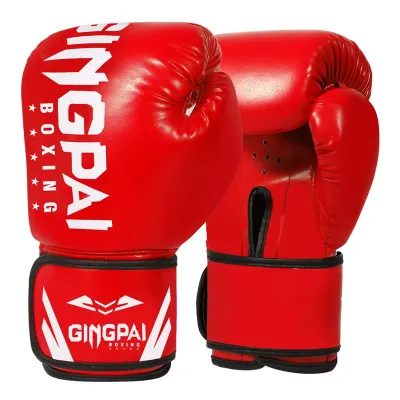 Adult Boxing Gloves Men Punching Training Sparring Comfortable Adjustable Fighting Mitts Hand Protector Black Red Blue Red