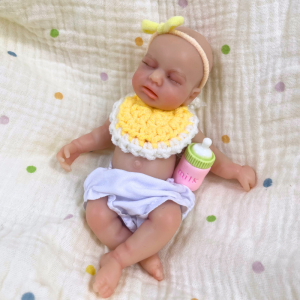 Mini 15CM Full Solid Silicone Reborn Baby Doll LouLou Girl 6 Inch Washable Lifelike Silicone Soft Body Birthday Christmas Gift
