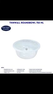 WRD Roundbowl Libra 750 Ml (Isi 25 Pcs-RB750)