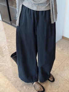 กางเกงขายาวทรงหลวมสบายๆ ทรงหลวม กางเกงขายาวทรงตรงเอวสูง ทรงหลวมสบายๆ สำหรับผู้หญิง ฤดูร้อน 2024 แบรนด์ Xinmu Er