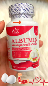 แอลบูมิน โปรตีนสกัดจากไข่ขาวแบบเม็ด WIZ ALBUMIN ผลิตภัณฑ์เสริมอาหาร (ตรา วิซ) 30 Tablets [1ขวด]