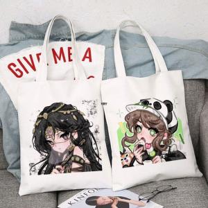 Student Canvas Shoulder Bag Handheld Outpatient Discharge Souvenir Bag Soft Zipper Closure Large Size Cartoon Print Backpack