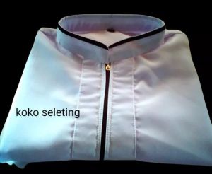 baju koko model sleting lengan panjang model terbaru