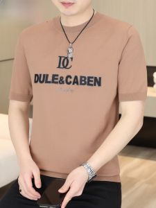 HENGYUANXIANG | เสื้อยืดแขนสั้นผ้าไหมน้ำแข็งถักสำหรับผู้ชาย เสื้อเชิ้ตทรงสลิมฟิตบางเฉียบ ทรงหลวม แฟชั่นฤดูร้อน เสื้อเชิ้ตผู้ชาย