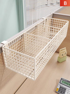 Office Desk Organizer Rack Wall Mounted Basket Holder Metal Storage Box Simple Design for Workstation Desktop Organization