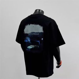 Extra Large 300 Pounds American Style Short Sleeve T-Shirt Mens Summer Heavyweight Pure Cotton Sport round Neck Top