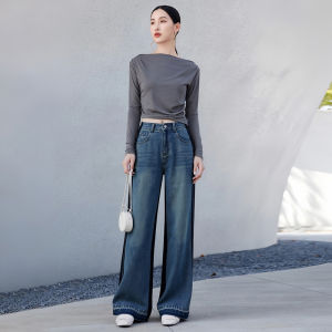 Quần Jeans Ống Thẳng Rộng Màu Trái Đứng Ôm Dáng Quần Jeans Denim Thường Ngày Cho Nữ Quần Dài Thu Đông Màu Sắc Thường Ngày