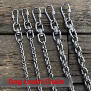 Stainless Steel Dog Leash Traction Chain for Walking Retrieving Mastiffs German Shepherds Rottweilers Medium Large Dogs