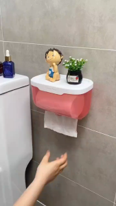 Punch-free Toilet Paper Holder Box Waterproof Storage Toilet Paper Storage Rack Paper Towel Kitchen Bathroom Storage Box