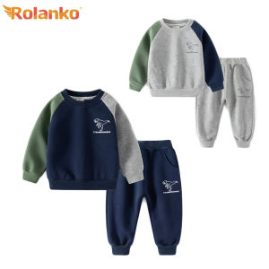 Rolanko Kids Boy 2Pcs Sweatshirt and Jogger Pants Set Crew Pullover Clothes 2-7Years Children Clothes