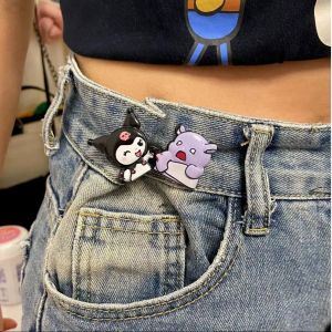 Cartoon Cute Kuromi Brooch Japanese Waist Buckle Adjustable Jeans Skirt Button Detachable Tightening Buckle