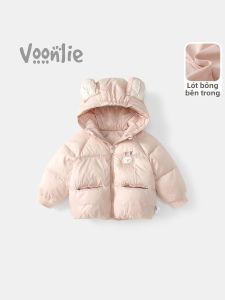 VOONLIE | Áo Khoác Bông Lót Mũ Cho Bé Gái Mùa Đông