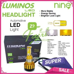 NINE LAMPU LED UTAMA MOTOR AC DC Z2 3 SISI 2 WARNA WHITE YELLOW SUPER TERANG ORIGINAL