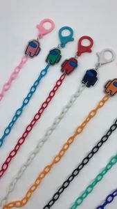 READY Stock/Local SHIPPING Face Holder Mask Anti-lost Lanyard Children Fashion Cartoon Pattern Plastic Strap Among Us Acrylic Glasses Rope Facemask Glasses Chain Rope