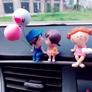 【TISS】อุปกรณ์ตกแต่งภายในรถยนต์ ตูกตาคู่รัก ตูกตาคู่ คอนโซลกลาง เครื่องประดับรถยนต์ อุปกรณ์ตกแต่ง