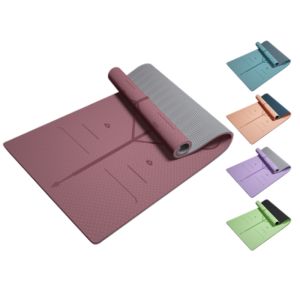 JBA Yoga Mat For Workout Non Slip Thick 8MM With Posture Line Double Layer TPE Anti Tear Durable Waterproof Odorless Yoga Matt For Workout Good Quality Exercise Mat Workout Women