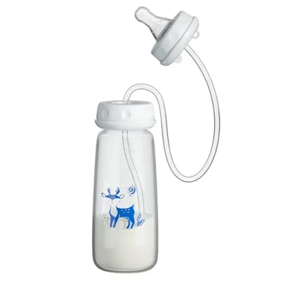 BornBL 6 Month+ Hands Free PP Baby Feeding Bottle with Tube Anti-Colic Nursing System Bpa Free