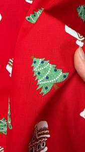 Vải Thô cotton Giáng Sinh Noel - may đầm cho bé decor handmade (dài 1m khổ 1m45 vải cắt liền)