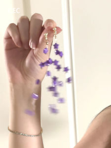 Long Purple Star Tassel Earrings Super Sweet Elegant Luxury Artistic Feelings Ear Jewelry Alloy Plated Silver Gold Womens Fashion Accessories