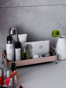 Scandinavian Wrought Iron Bedroom Cosmetic Shelf Storage Rack Dormitory Cosmetics Shelf Storage Fantastic Desktop Storage Box