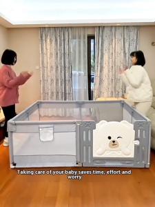 Playpark Playpen for Baby with Security Door Anti-pushing Baby Safety Fence Indoor/Outdoor