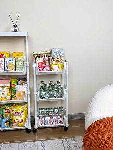 ชั้นวางของ A001-02 ชั้นวางของอเนกประสงค์ มีล้อเลื่อนหมุนได้360องศา ประกอบง่าย ชั้นวางหนังสือ