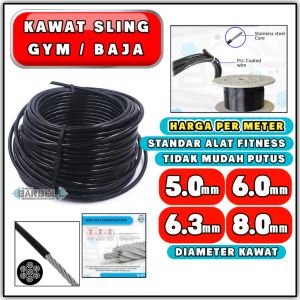 Tali Kawat Gym Alat Fitness Baja - Wire Rope - Kawat Seling Sling Gym