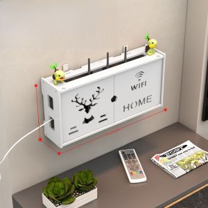 Hộp Đựng Router Treo Tường WiFi Giá Để Đồ TV Box Trang Trí Che Giấu Không Cần Đục Lỗ Bằng PVC Cho Phòng Khách