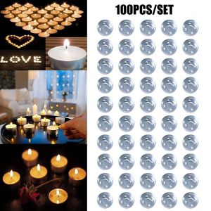 100Pcs Tempat Wadah Lilin Alumunium Tebal Tempat Lilin Tempat Wadah Lilin Candle Tempat Wadah Tealight Kecil Tealight Cup