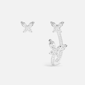 Asymmetric White Butterfly Earring