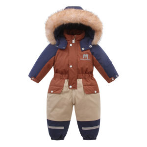 Children Winter Ski Suit Coat Thicken Baby Jumpsuit Warm Children Jacket Waterproof Hooded Kids Baby Clothes 1-5Years