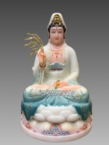 Tượng Mẹ Quan Thế Âm đá Đài Loan màu xanh 12” cao 30 cm  Tượng Mẹ Quan Thế Âm đá Đài Loan màu đỏ 12” cao 30 cm