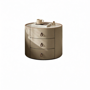 Natural Luxe Marble Bedside Table 3 Drawers