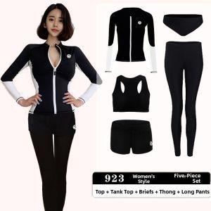 Full Body Wetsuit Long Sleeve Surfing Suit Couples Anti UV Diving Clothes Snorkeling Suit Warm Set Separate Design Swimming Costume