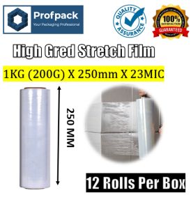 PROFPACK Stretch film 250MM x 1KG x 23MIC *Free Shipping Packaging wrapping plastic Cheaper price with premium grade quality