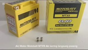 Aki Suzuki Thunder 125/250 & Pulsar 180/200 Motobatt MTX9 Aki Gel Original