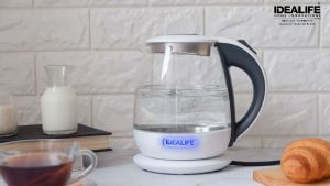 TEKO LISTRIK KACA - ELECTRIC GLASS KETTLE - 1 LITER - IDEALIFE IL113S