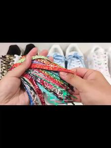 Black and White Flat Printed Shoelaces High-Quality Shoelace for Sneakers and Casual Shoes 1Pair