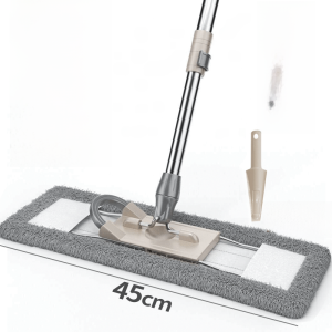 Large Size Lazy Persons Dragbroom Flat Plate Hotel Standard Manual Floor Cleaning Tool Stainless Steel Rod Ultrafine Fiber Mop Head