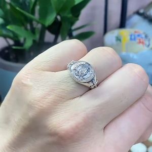 Ganten🍎Cincin Pria Tangan Berdoa Vintage Cincin Terbuka yang Dipersonalisasi Cincin Kreatif dan Modis COD