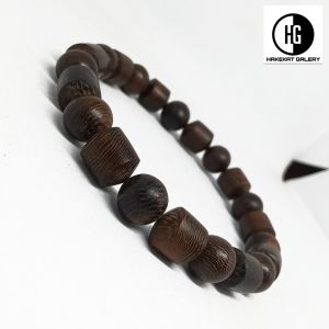 gelang kayu kelor jawa bulat kombinasi marjan h377