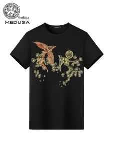 MEIDUSA | Cool Lenzing Lyocell Mens Short Sleeve T-Shirt Phoenix Embroidery and Hotfix