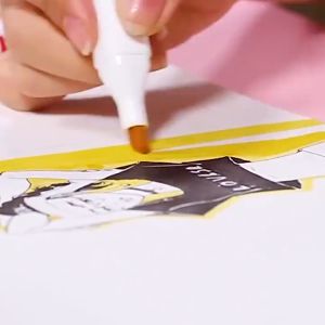 Marker Set for Students: 12-Color Double-Head & 120-Color Quick-Drying Markers